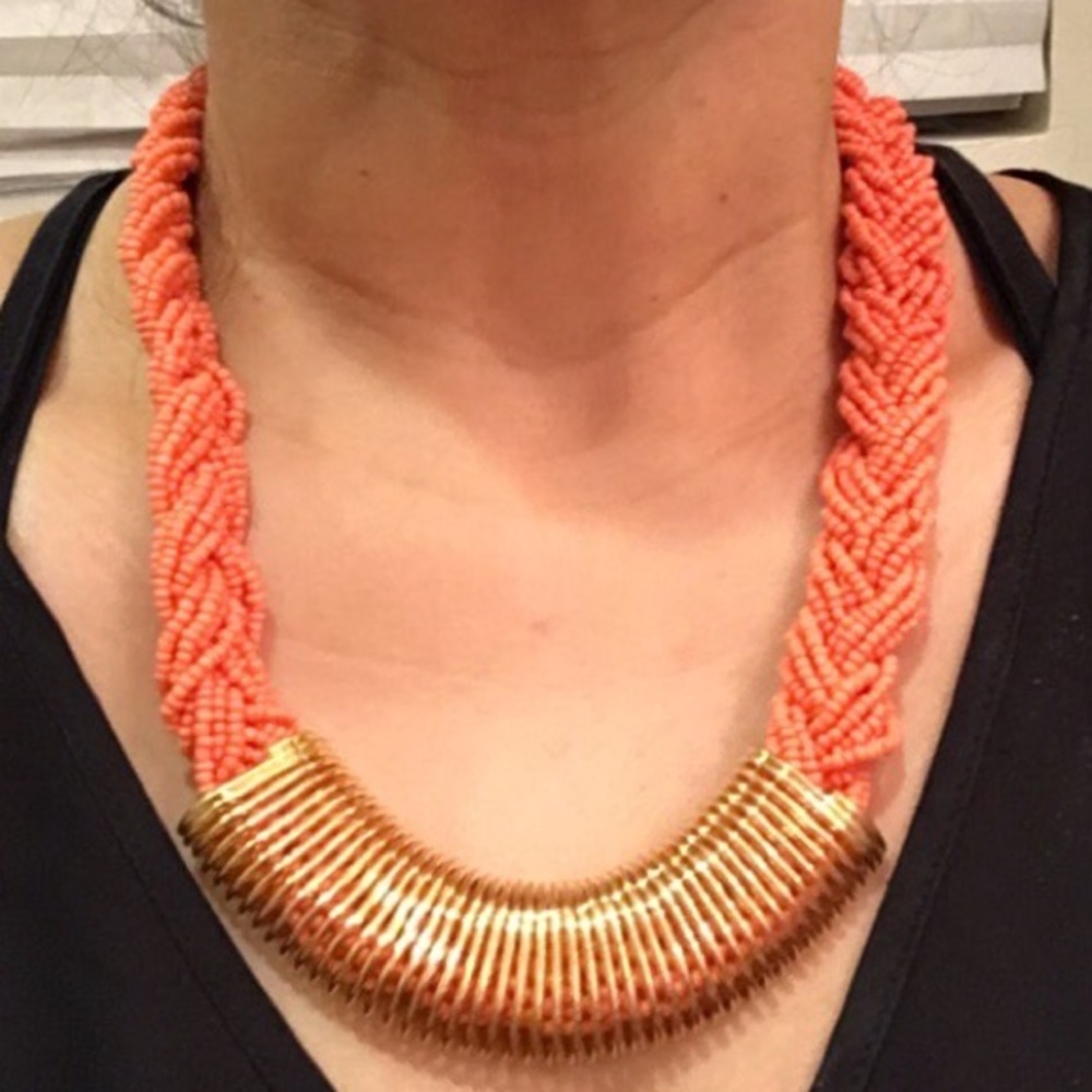 Orange color bead necklace